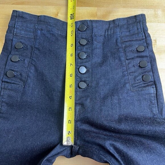 J Brand‎ Natasha Skinny Jeans Realm Dark Wash Button Fly Nautical Size 27 - Picture 13 of 14